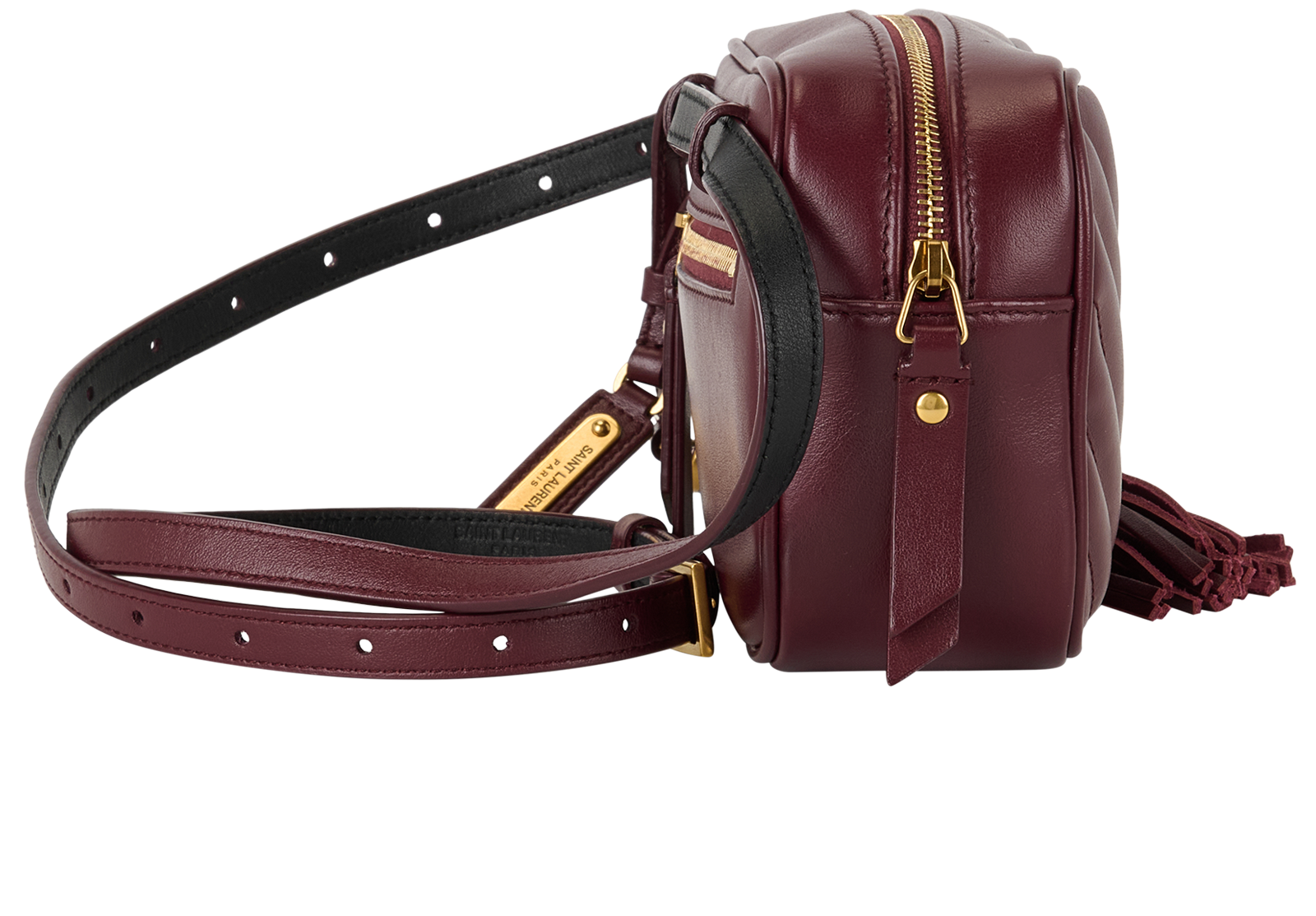 Lou Belt Bag, &pound;520, Handbags, Burgundy, Leather, Side view